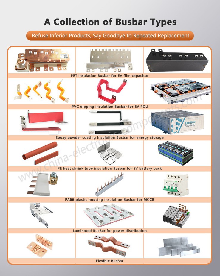 A Collection of Electrical Copper Busbars Types A Collection of Electrical Copper Busbars Types